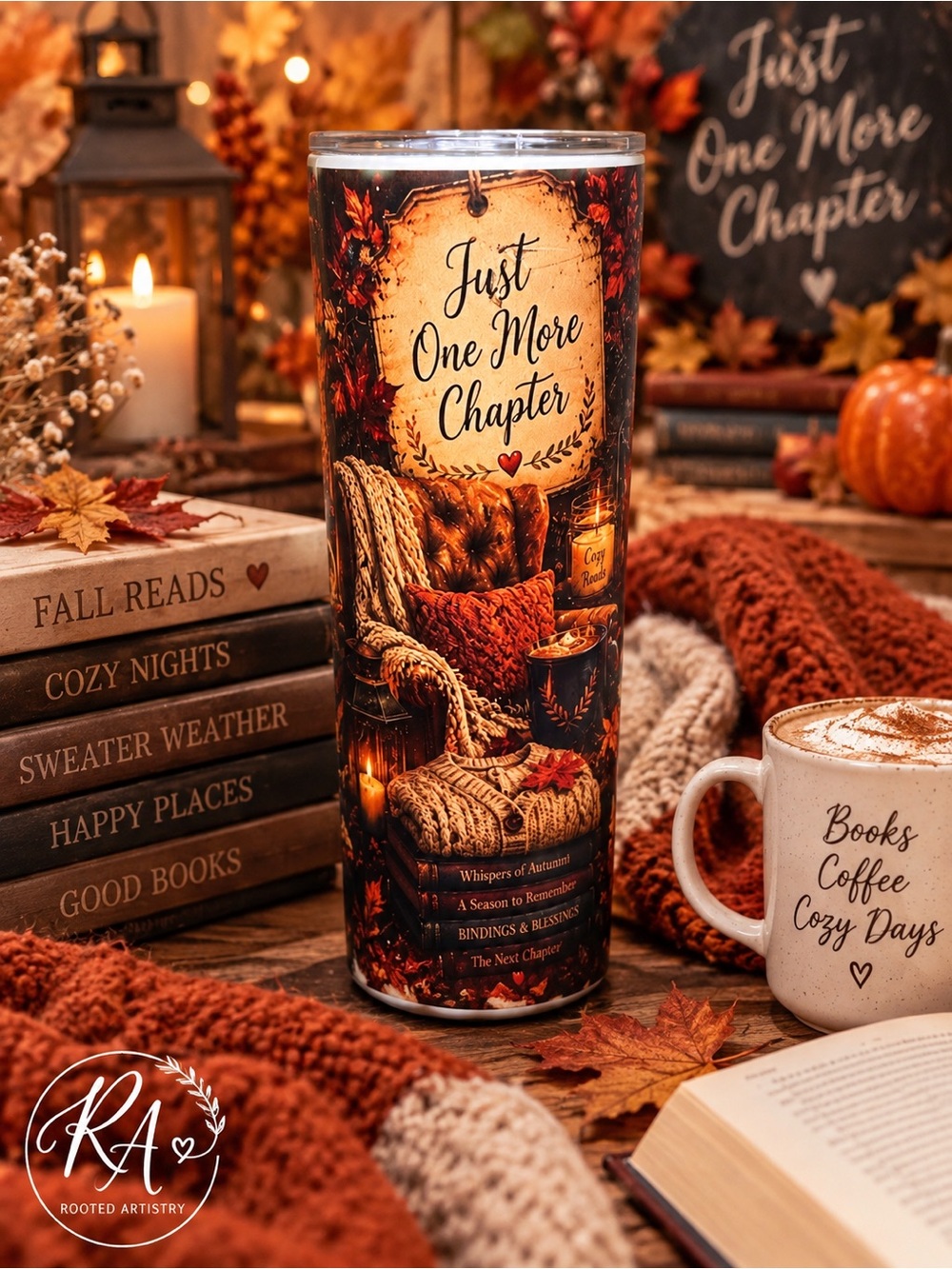 Booked & Glowing™ — Fall Reader GlowSip™ 20 oz Tumbler